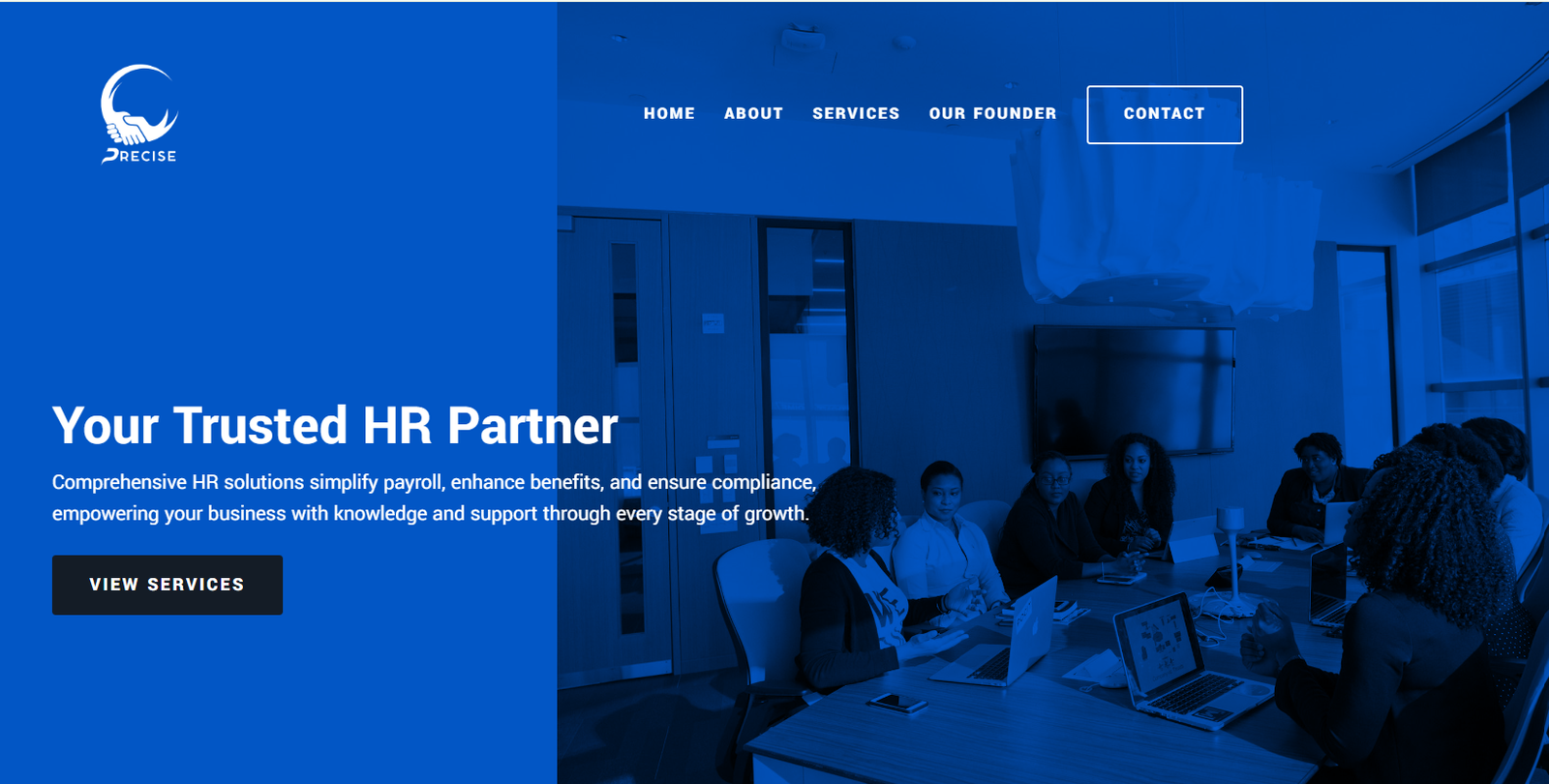 Before - Outdated HR Brochure Website